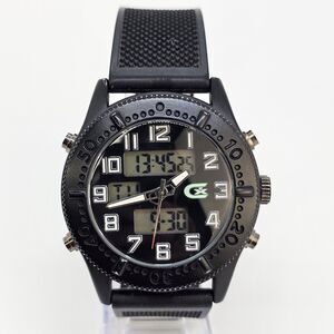 Men CX2 Croton Sport Black Tone Silicone Analog Digital Watch 46MM New Batteries